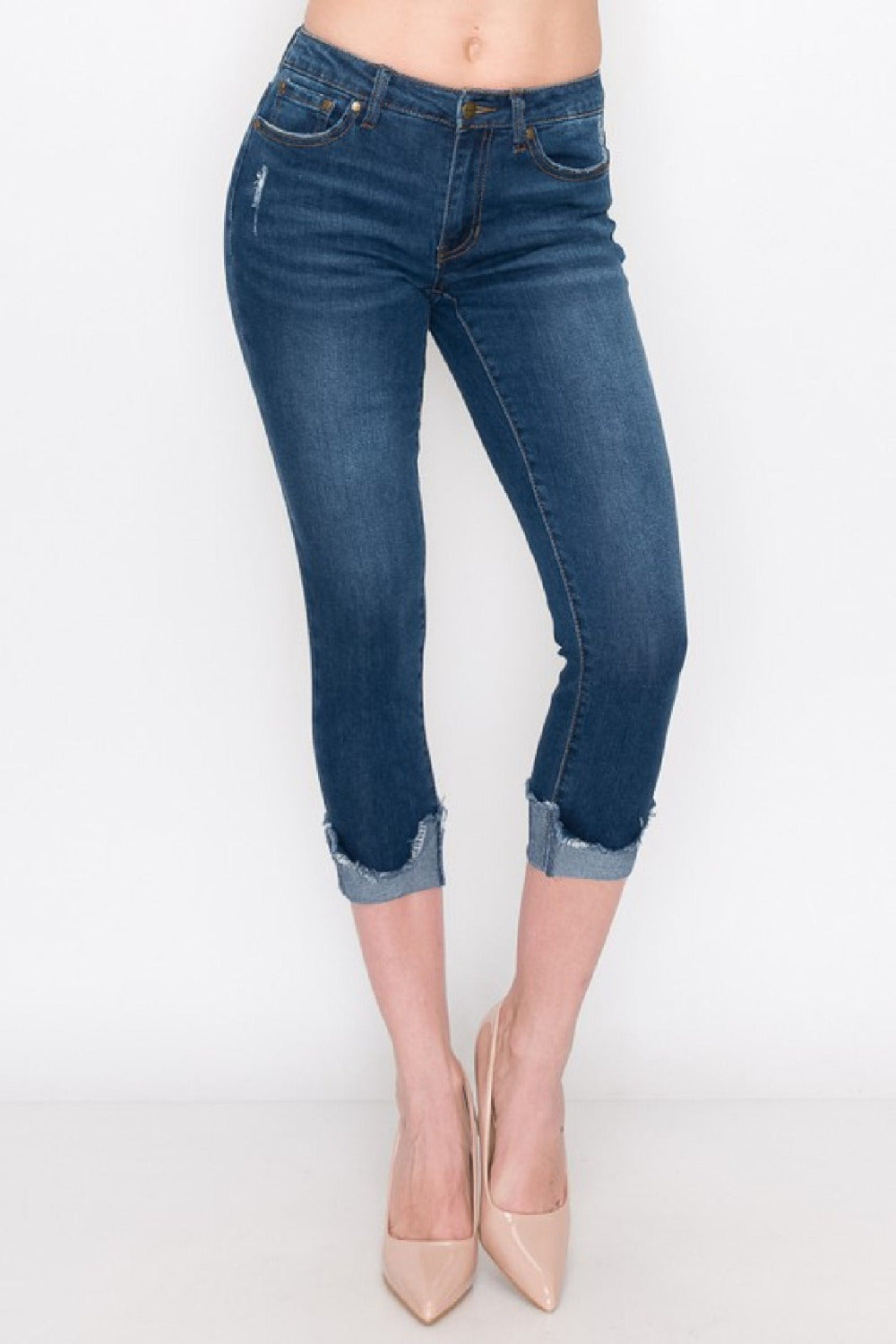 Skinny Mid-Rise Capri Jeans