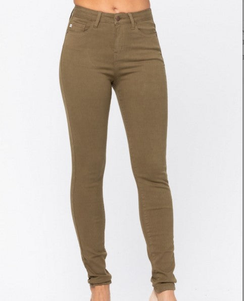 Judy Blue High Waist Olive Skinny Jeans for Women 88146